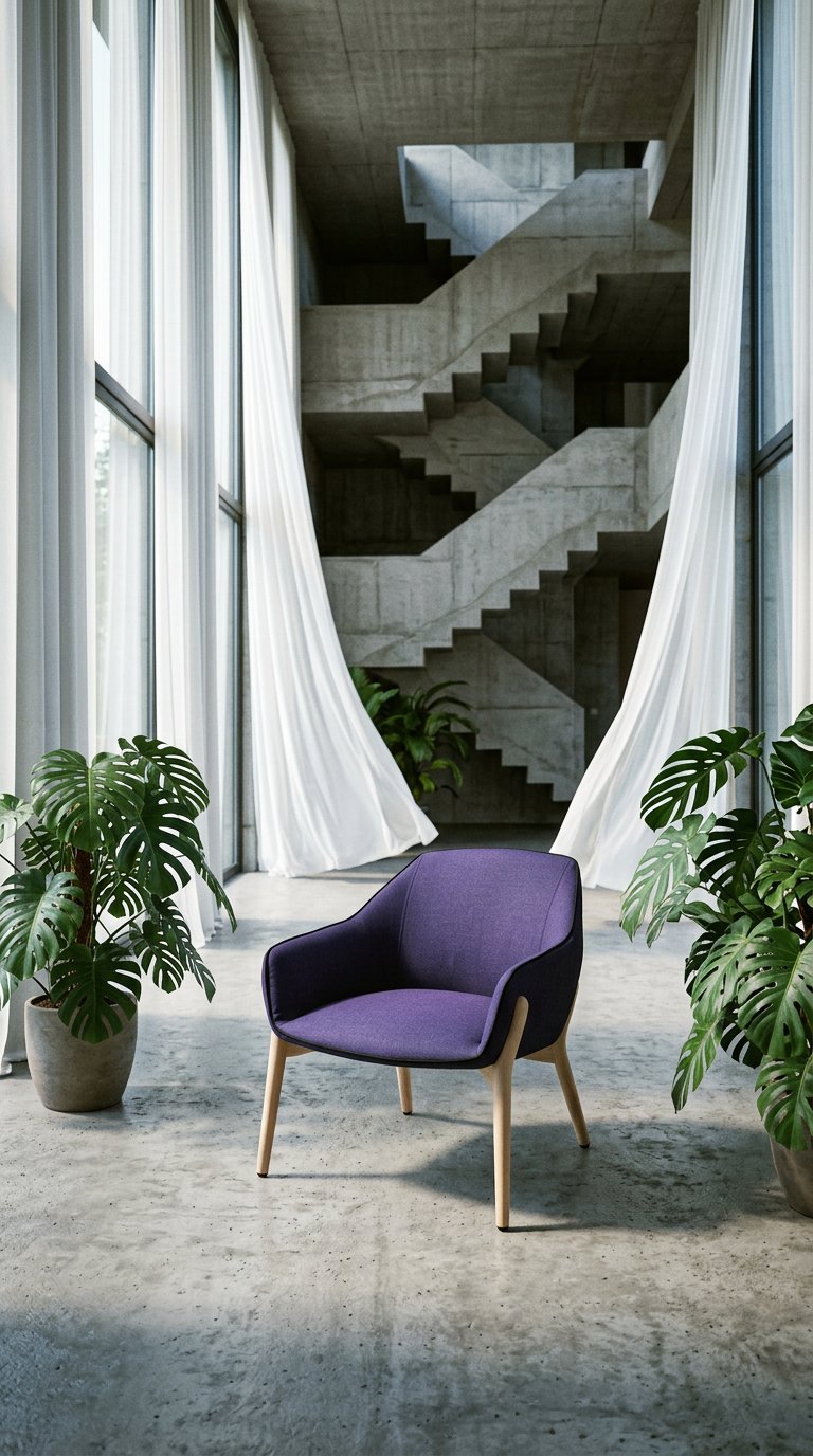 AI product shot of Sancal Nido Lounge Chair In Purple