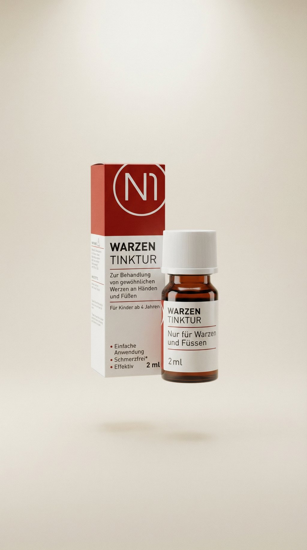AI product shot of N1 Warzen Tinktur, 5x2 ml - effektiv und schmerzfrei