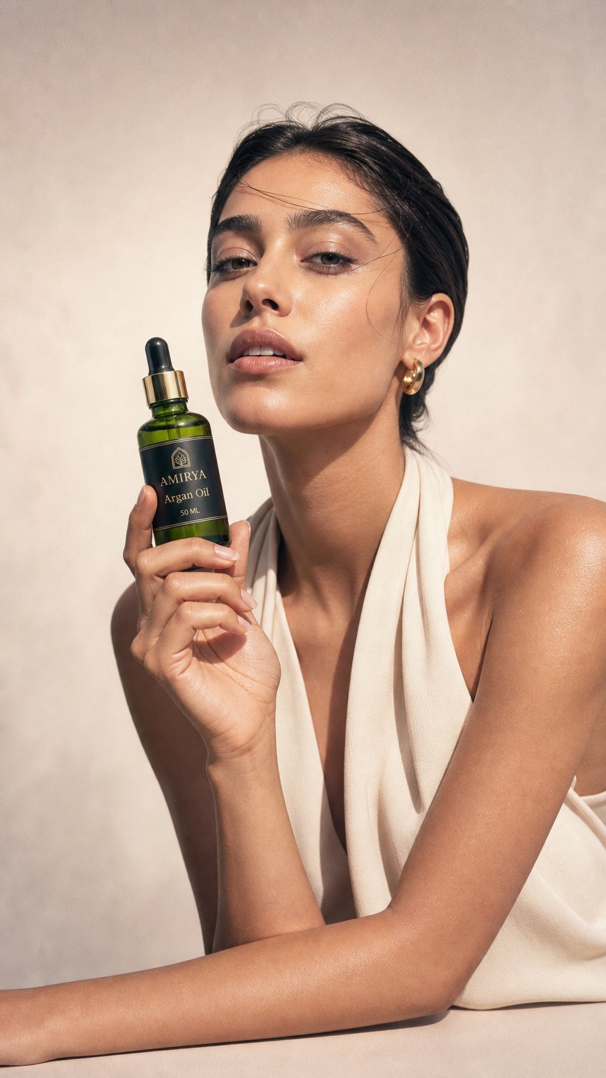 AI product shot of 100% Bio Arganöl – kaltgepresst