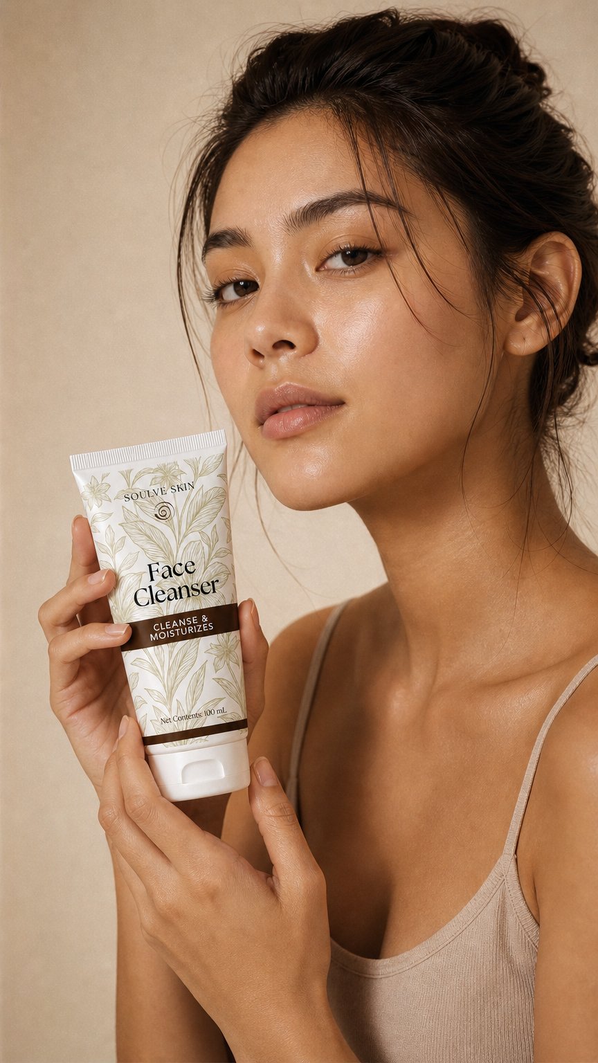 AI product shot of Soulve Facial Cleanser