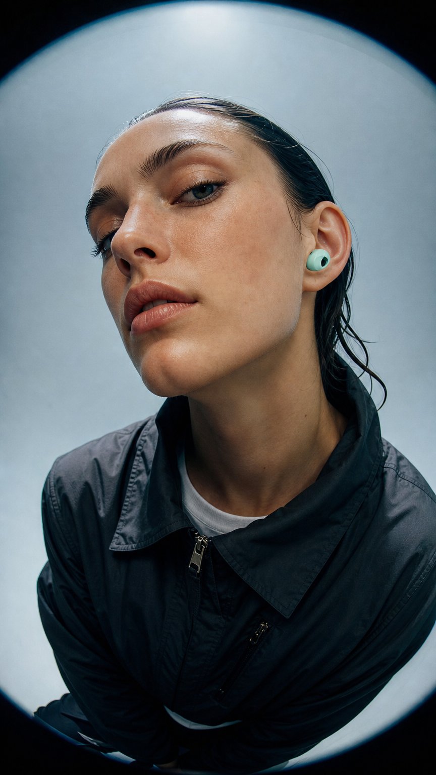 AI product shot of Premium Green Earplugs