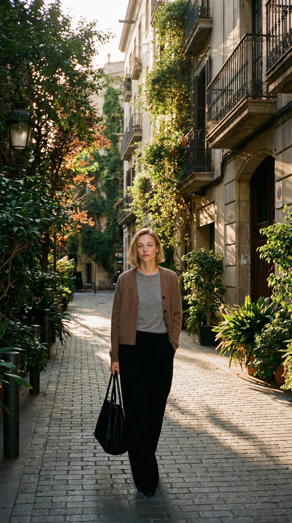 AI product shot of Cardigan de malha com decote em bico em mistura de lã