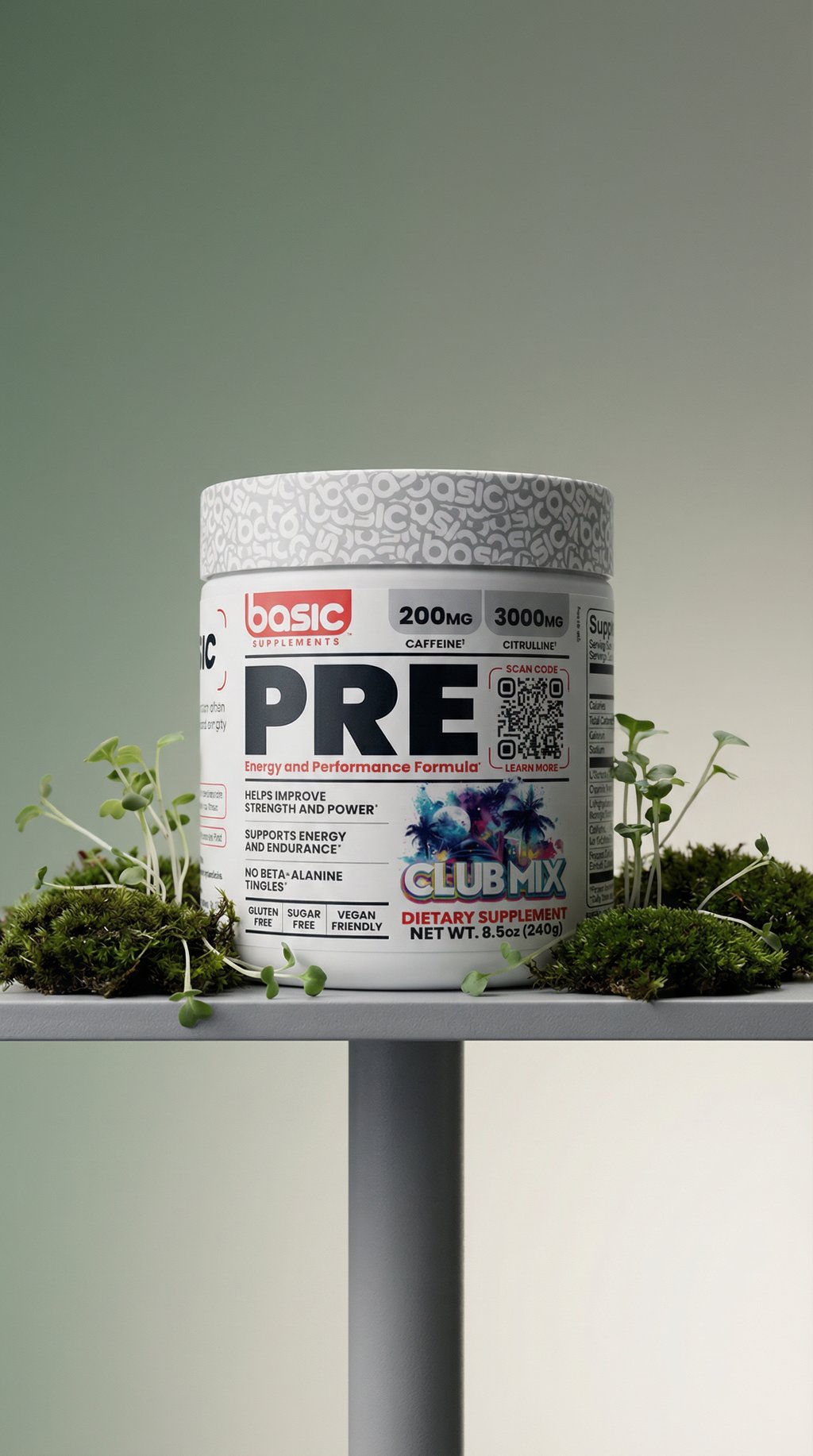 AI product shot of Club Mix Basic Pre Workout