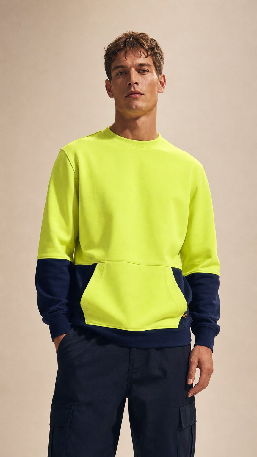 AI product shot of ELEVEN Workwear CrewNeck w KPockets Pullover