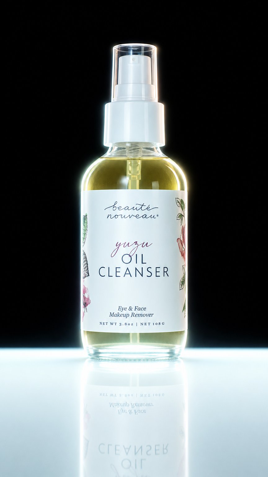 AI product shot of Yuzu Oil Cleanser