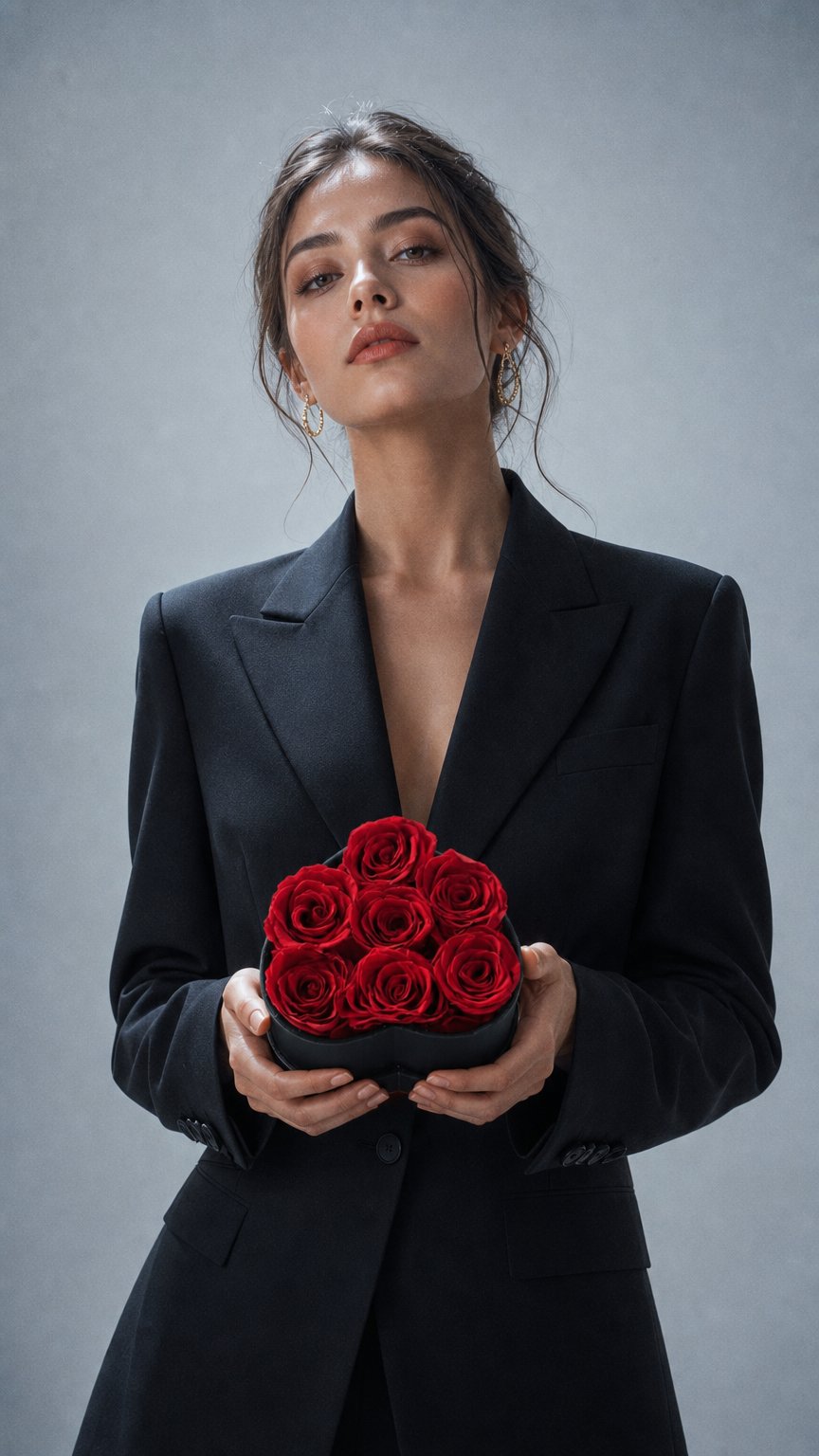 AI product shot of Heart-Shaped Dried Flower Pot