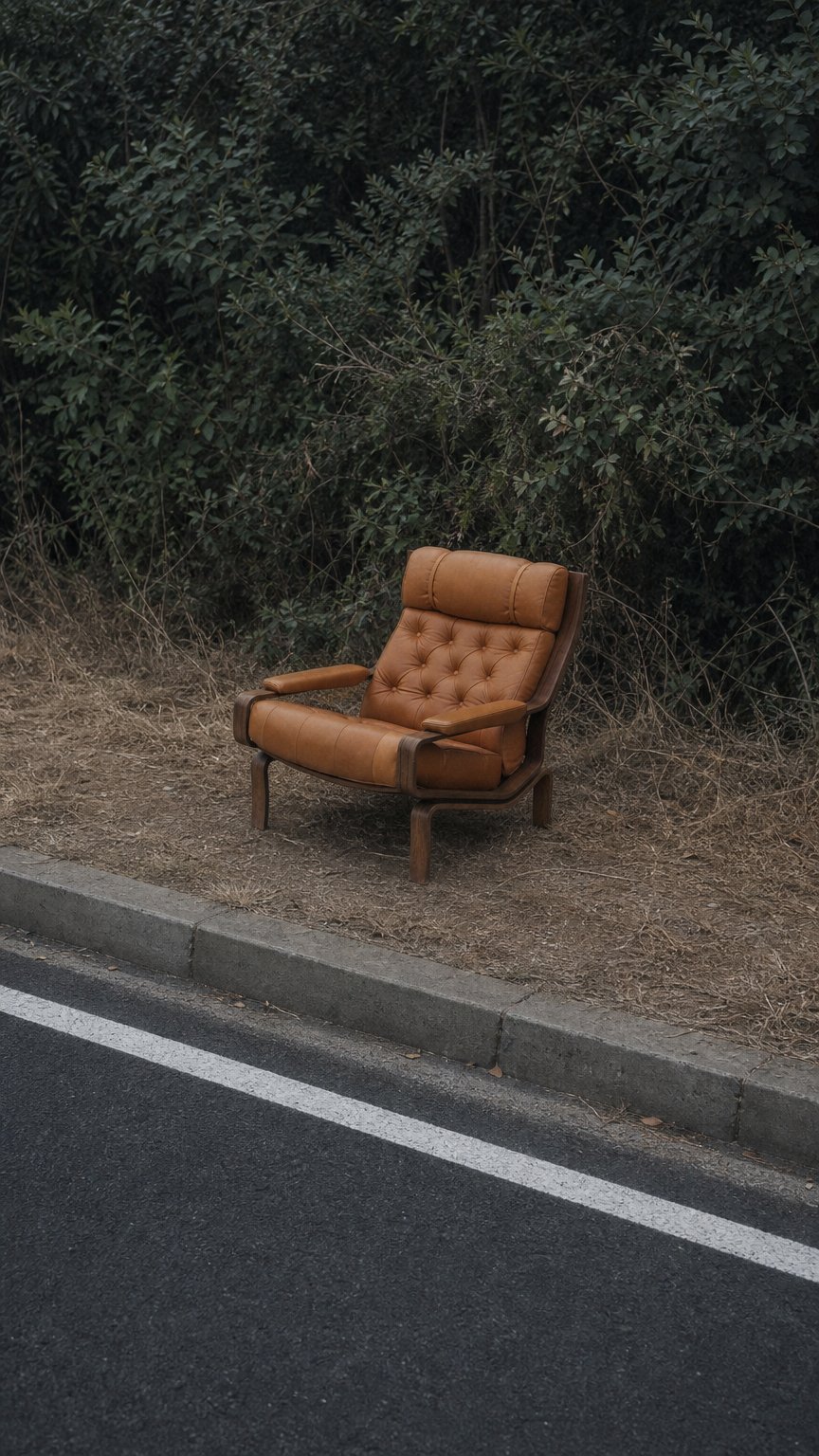 AI product shot of Leather Lounge Chair ‘Palermo’ by Pethrus Lindlöf, 1970