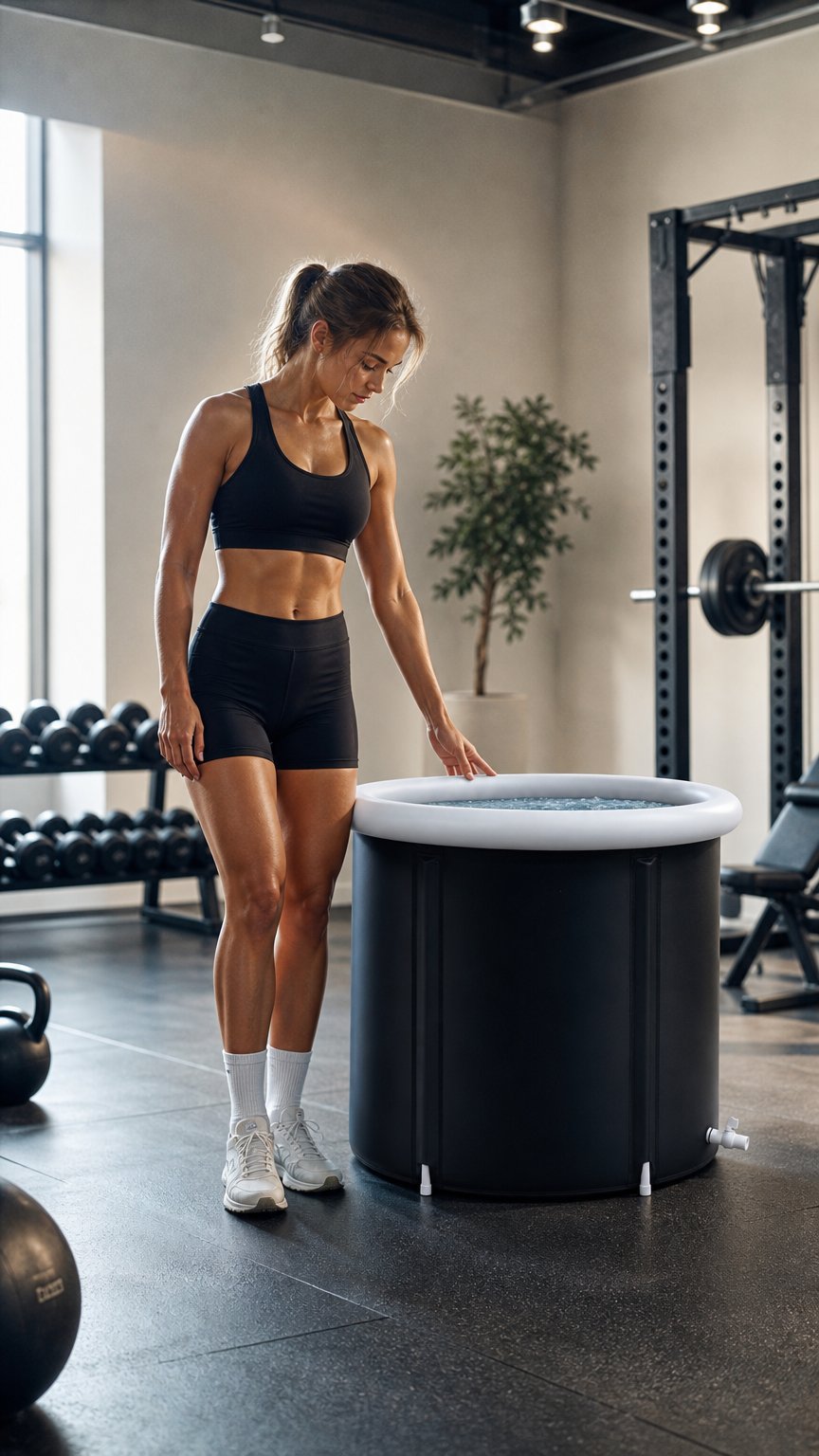 AI product shot of Cold plunge bath