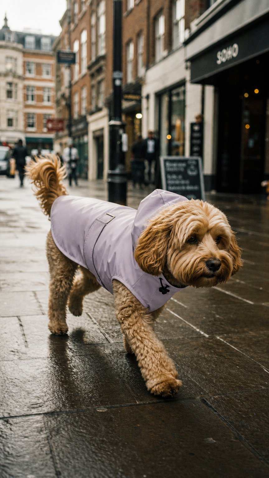 AI product shot of Beagle Raincoat