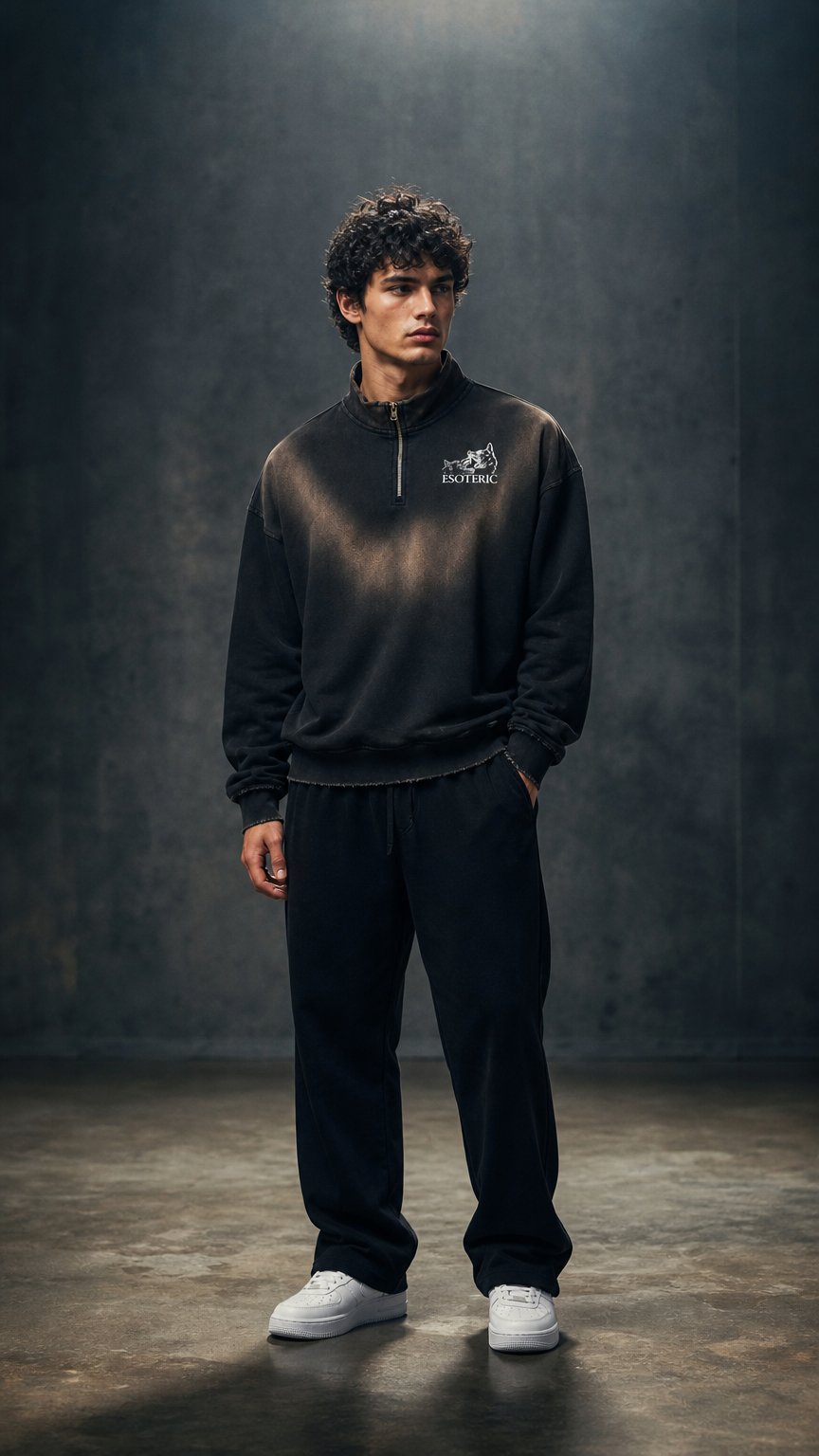 AI product shot of Raw Edge Quarter-Zip