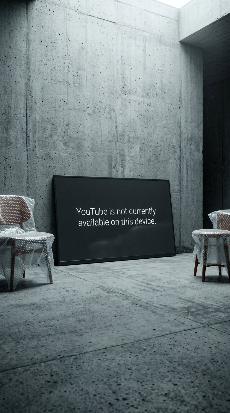 AI product shot of YouTube is not currently available on this device.
