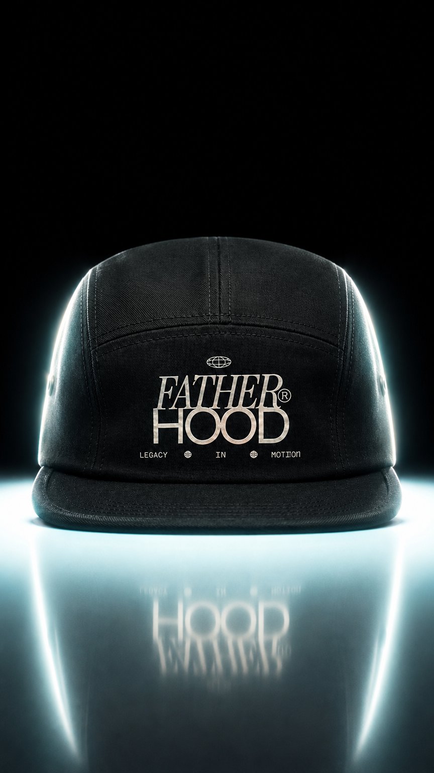 AI product shot of The Legacy Cap - Midnight Black