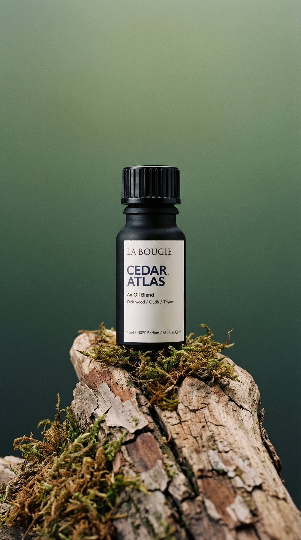 AI product shot of Cedar Wood Oil Blend