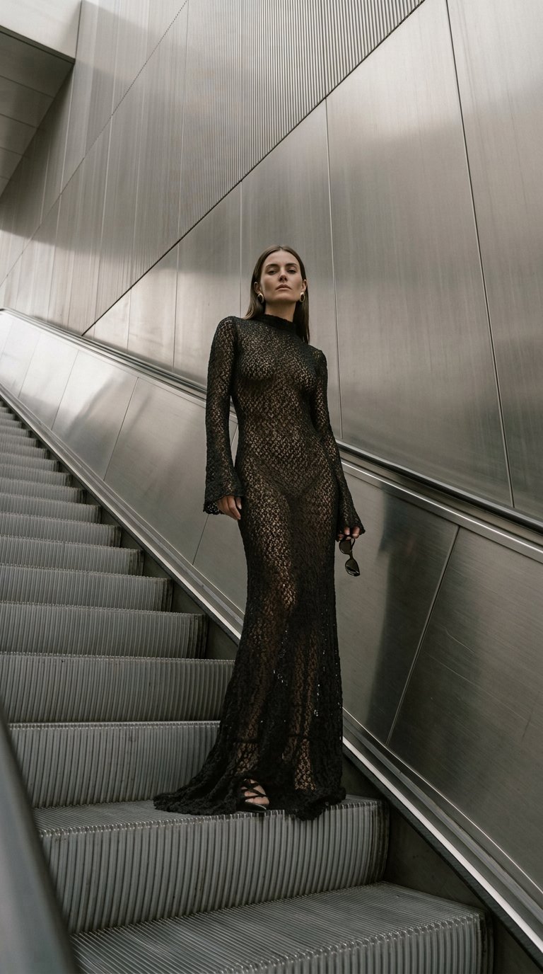AI product shot of Lagoon Dress Black