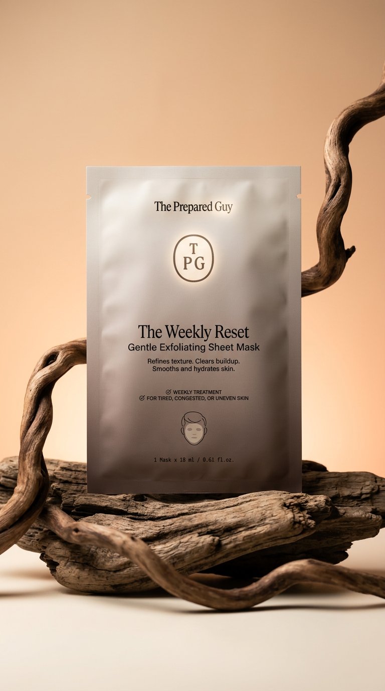 AI product shot of The Weekly Reset Sheet Mask, multipack