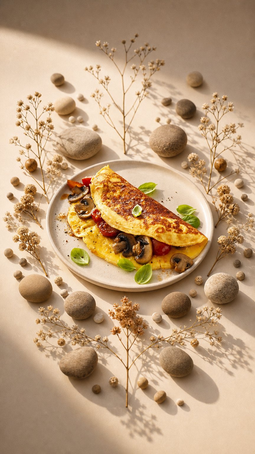 AI product shot of Fried Cheese Crust (Inside Out) Omelette