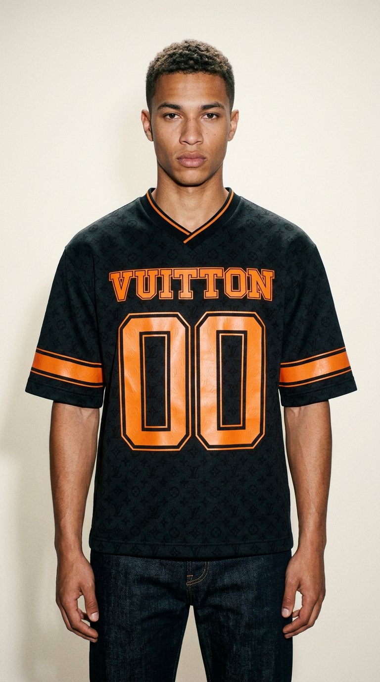 AI product shot of Monogram Football Jersey