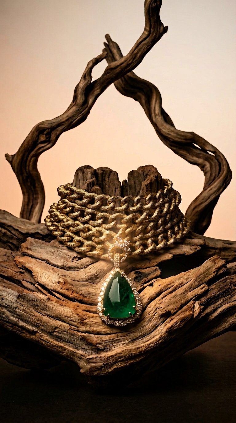 AI product shot of Roza - Statement Pendant Chain Choker