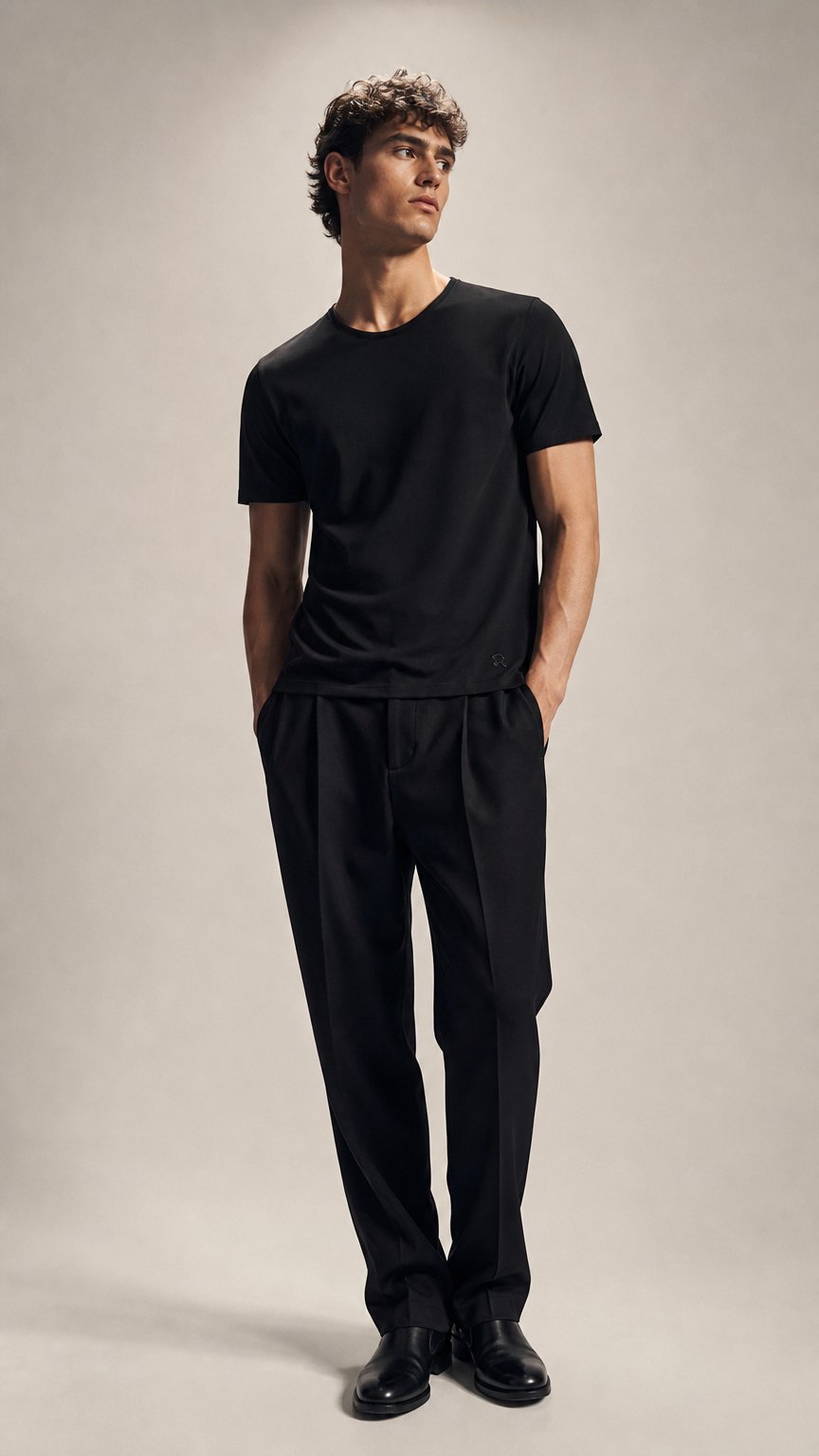AI product shot of STRONG PACK TEE SHORT (BLACK)