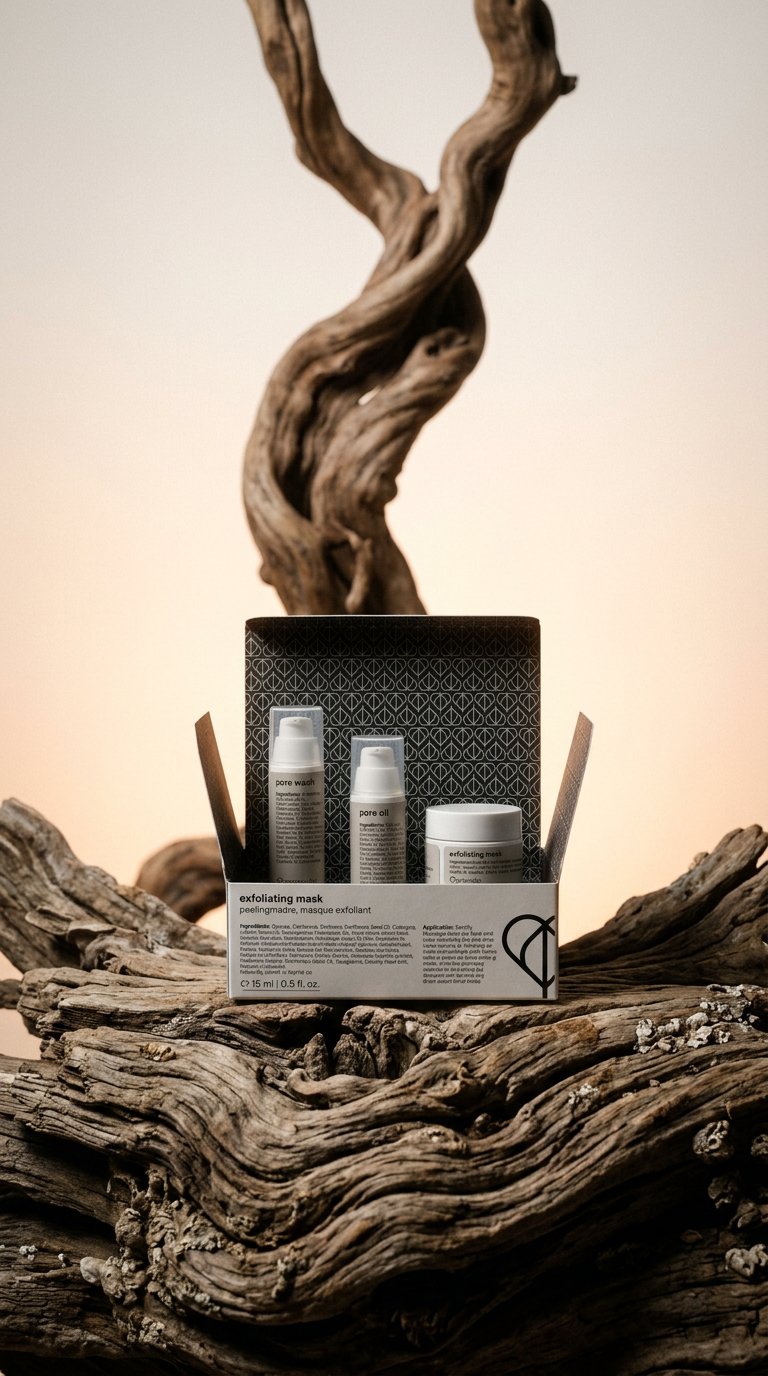AI product shot of Natural Botanical Skincare Mini Set