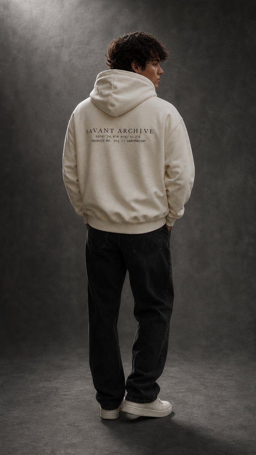 AI product shot of SAVANT ARCHIVE Premium Hoodies