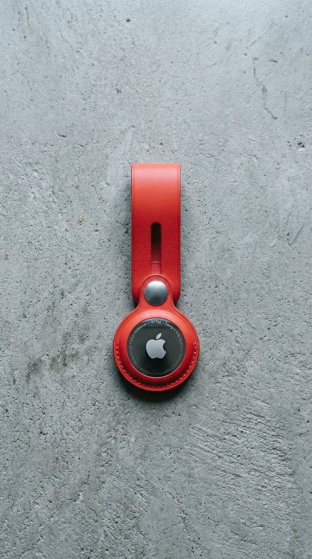 AI product shot of AirTag Leather Loop - (PRODUCT)RED