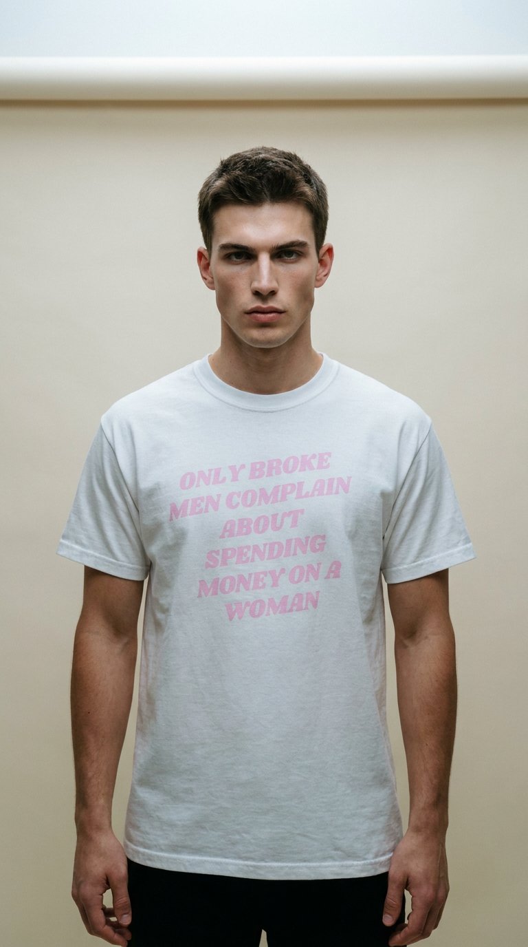 AI product shot of Only Broke Men Complain About Spending Money On A Woman