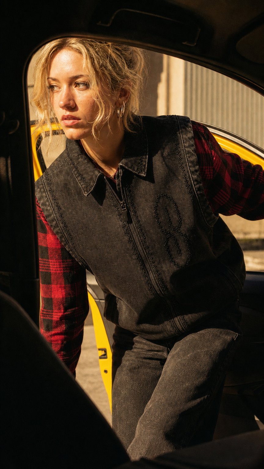 AI product shot of Denim Vest