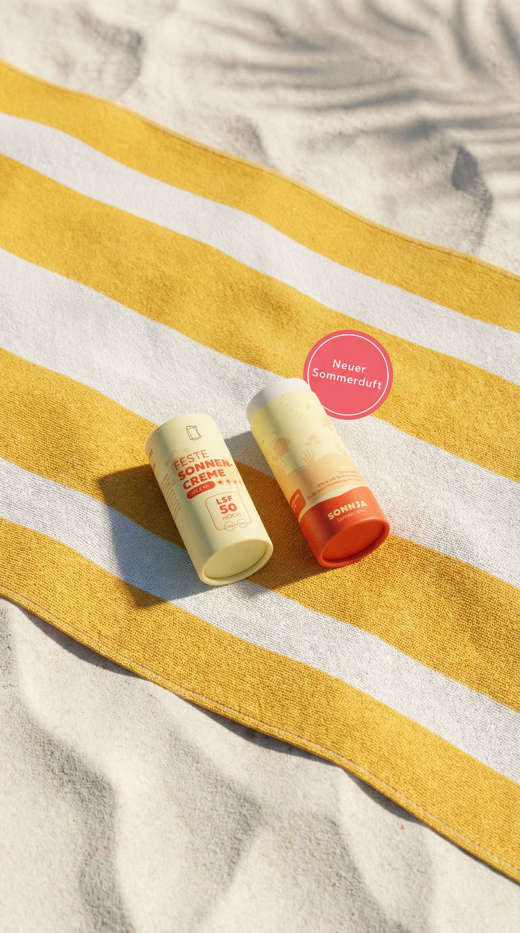 AI product shot of Sonnja - Feste Sonnencreme