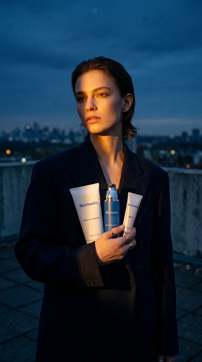 AI product shot of SkinSanity® Acne Treatment - Clear Skin Results Regimen
