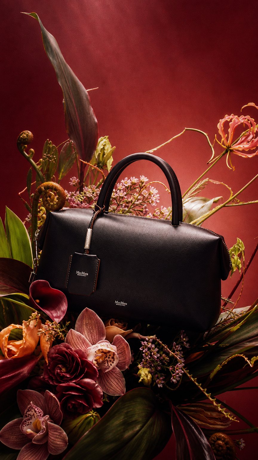 AI product shot of Boston Bag Medium aus Naturleder - Schwarz
