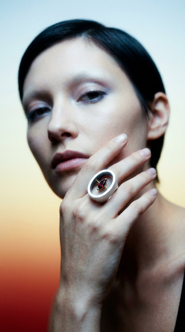 AI product shot of Silver, Gold & Tourmaline