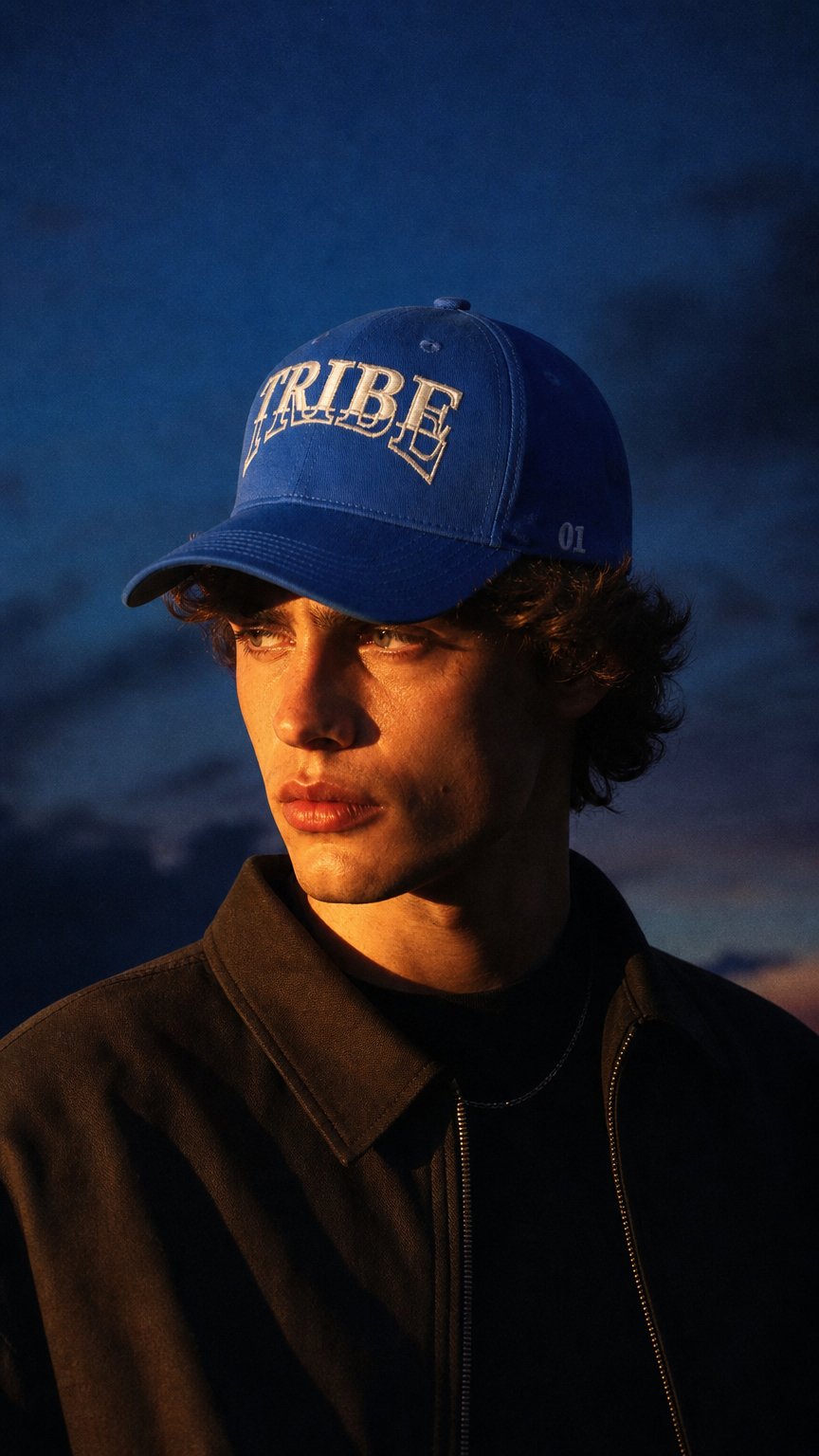 AI product shot of Tribe Basic Cap - Blauw