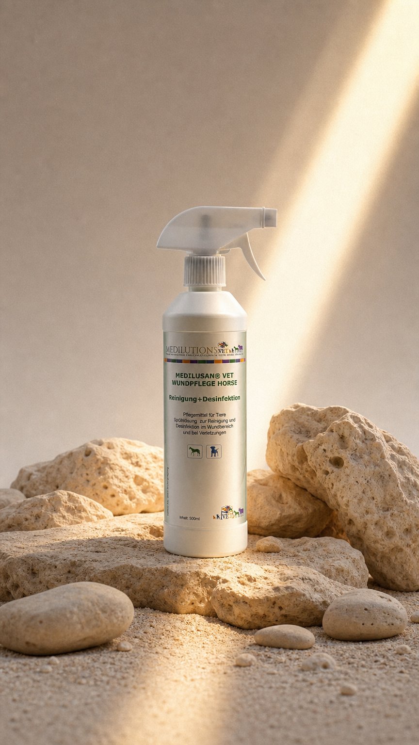 AI product shot of Medilusan® Wundpflege - Reinigung und Desinfektion - 500ml