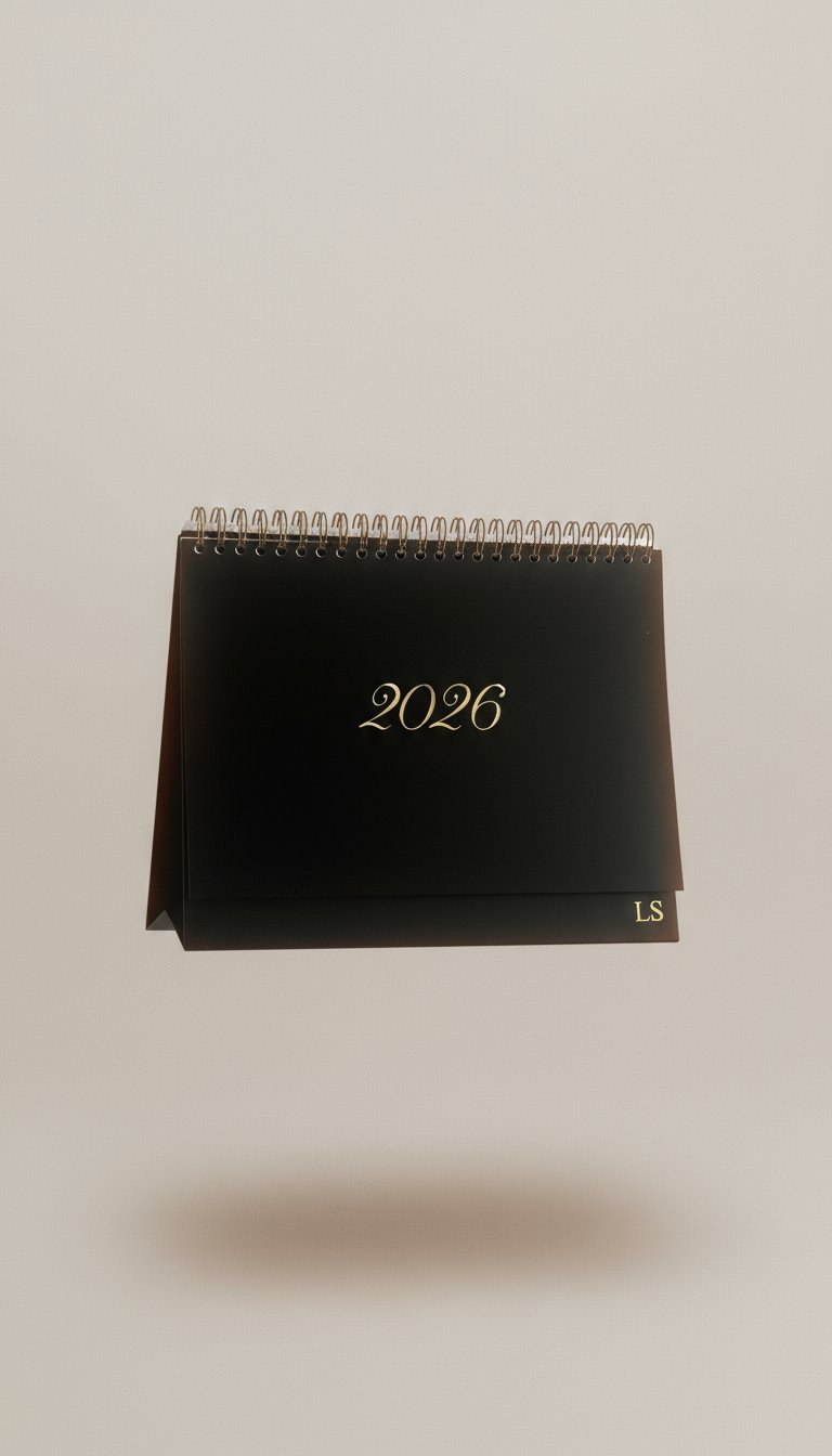 AI product shot of Personalised 2026 Desk Calendar - Black