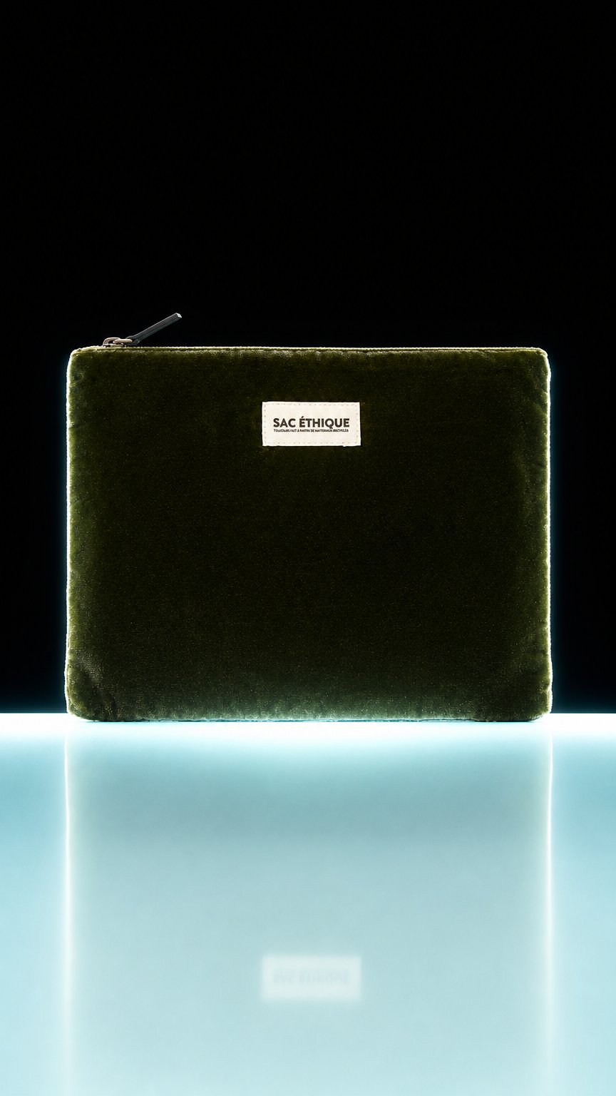 AI product shot of Trousse en velours