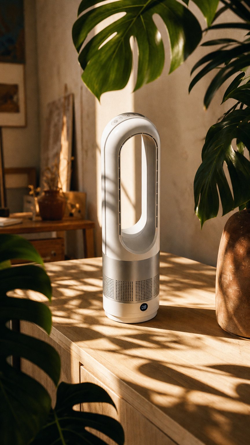 AI product shot of Climaire, ventilateur sans pales