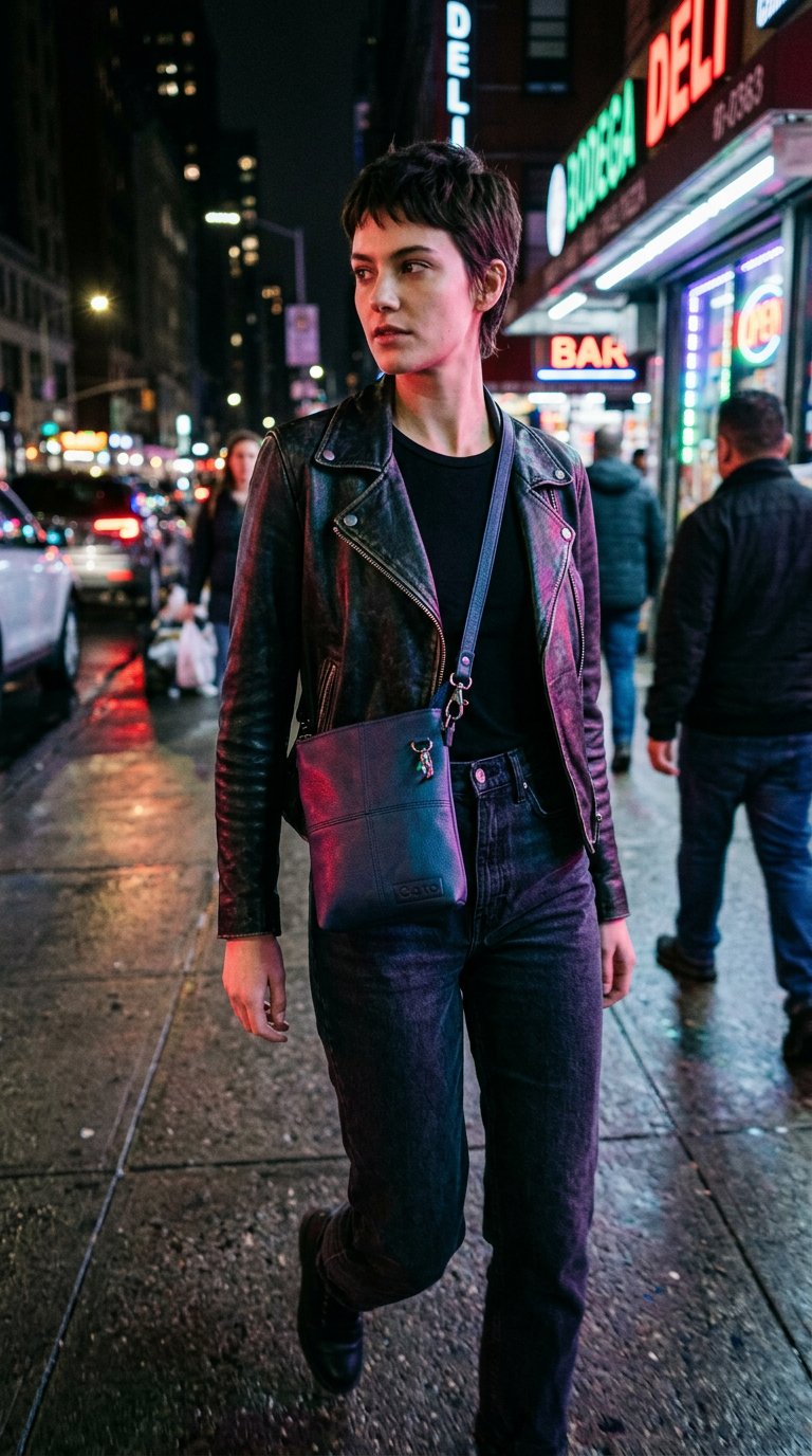 AI product shot of Cross-body verticaal