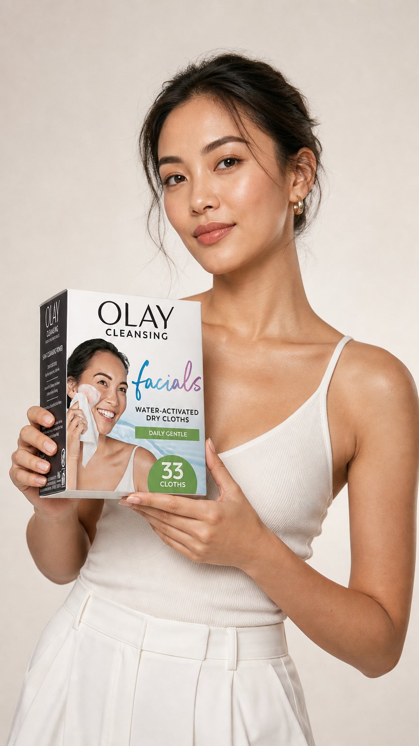 AI product shot of Daily Facials | Cleansing Cloths | Gentle Sensitive Clean 33 ct