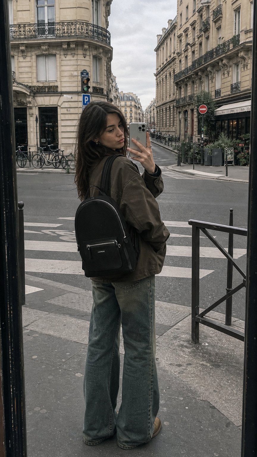 AI product shot of SUPANOVA NEOPRENE BACKPACK - BLACK