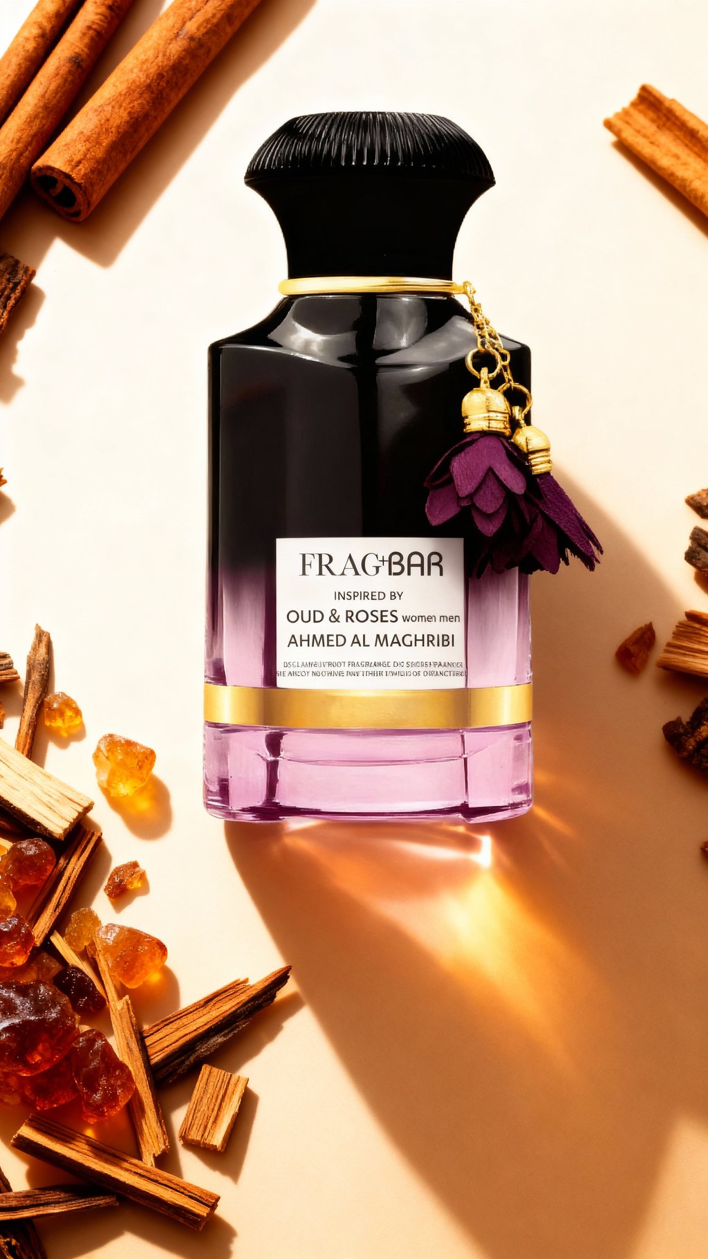AI product shot of OUD & ROSES