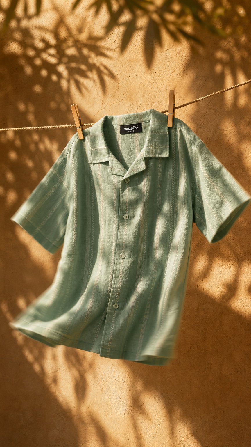 AI product shot of Linen Mint Shirt