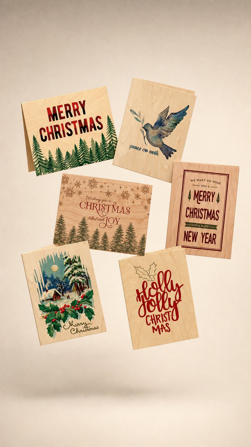 AI product shot of FOLDED Christmas Cards – Boxed set of 10