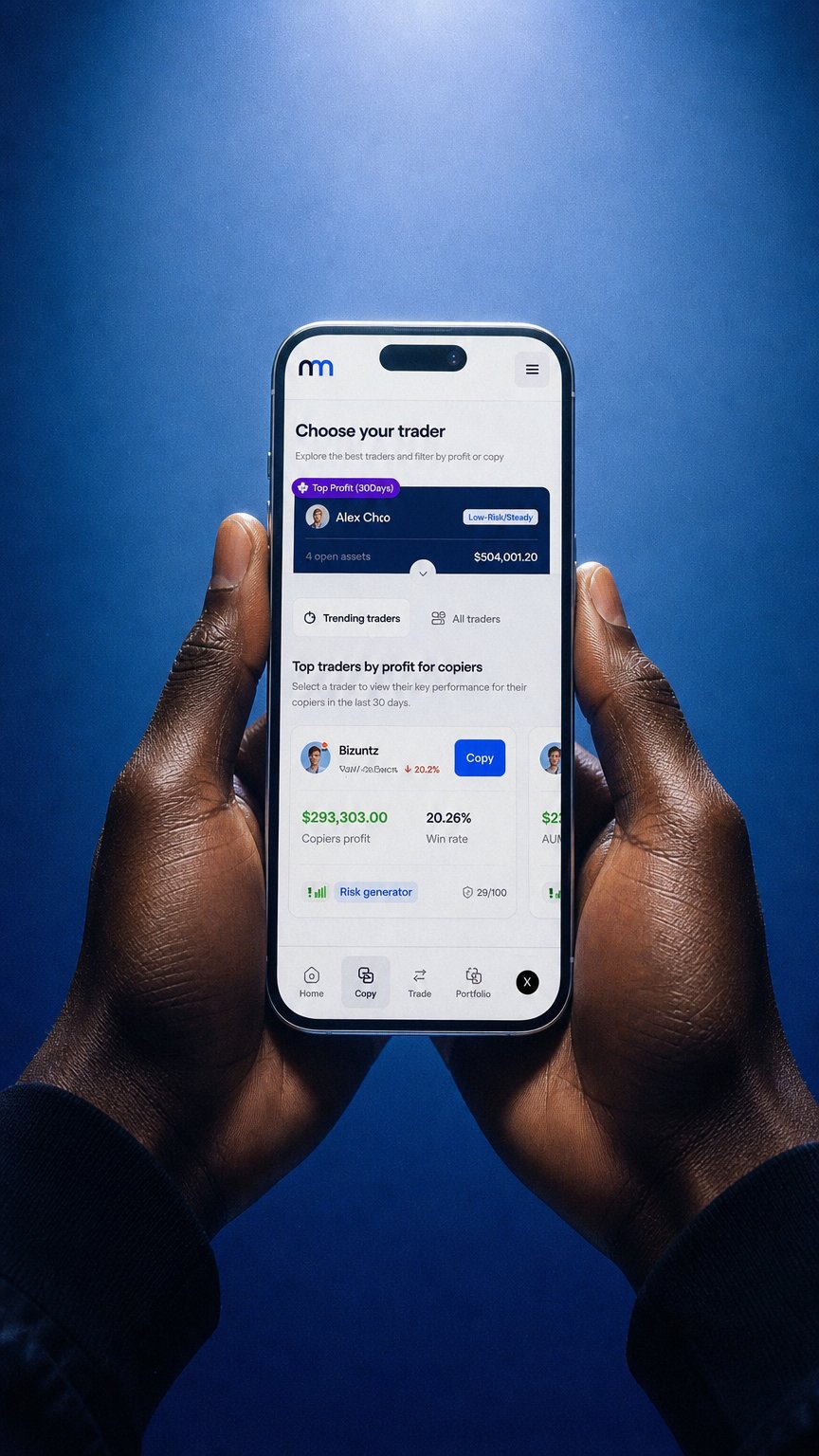 AI product shot of nomo – your simplified trading experience