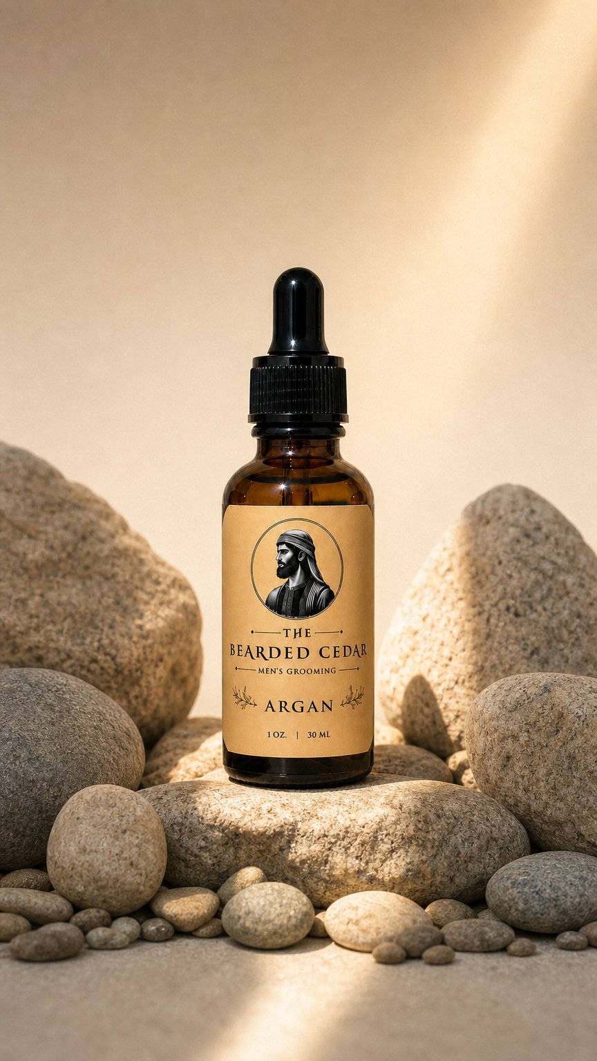 AI product shot of Argan Beard Oil