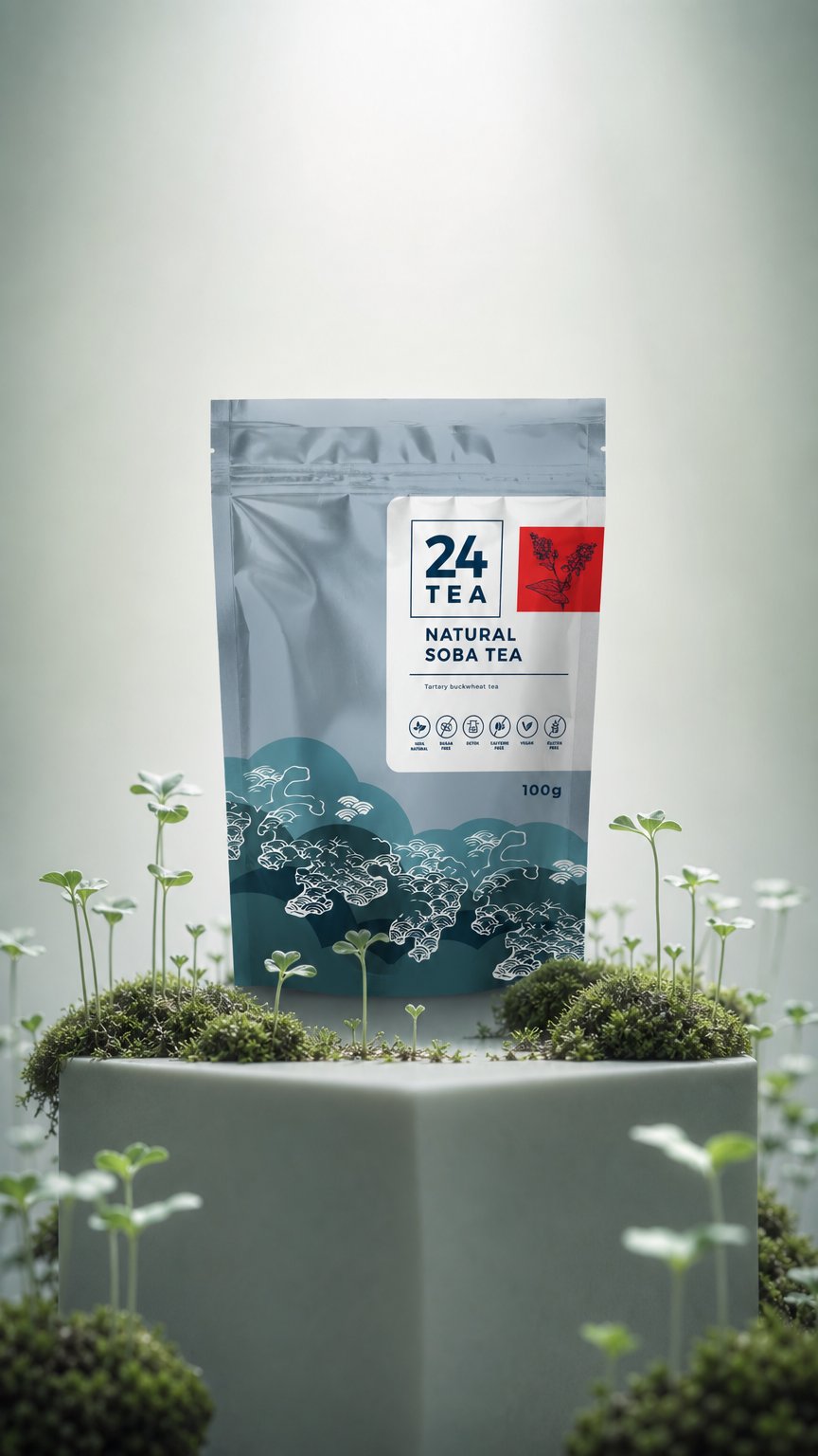 AI product shot of Natural Soba Tea