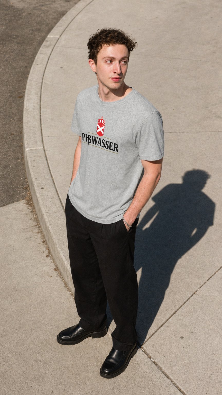 AI product shot of Pißwasser T-Shirt