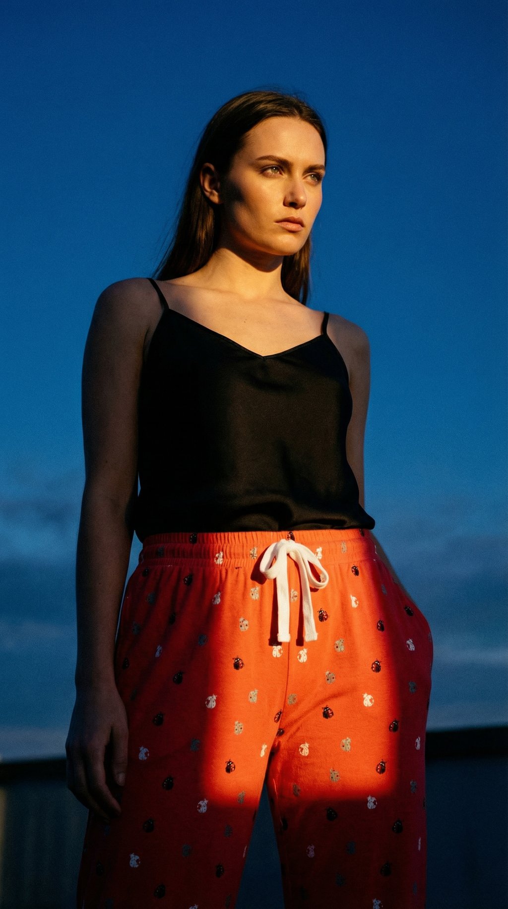 AI product shot of Womens kitty kat bamboo jersey sleep pant