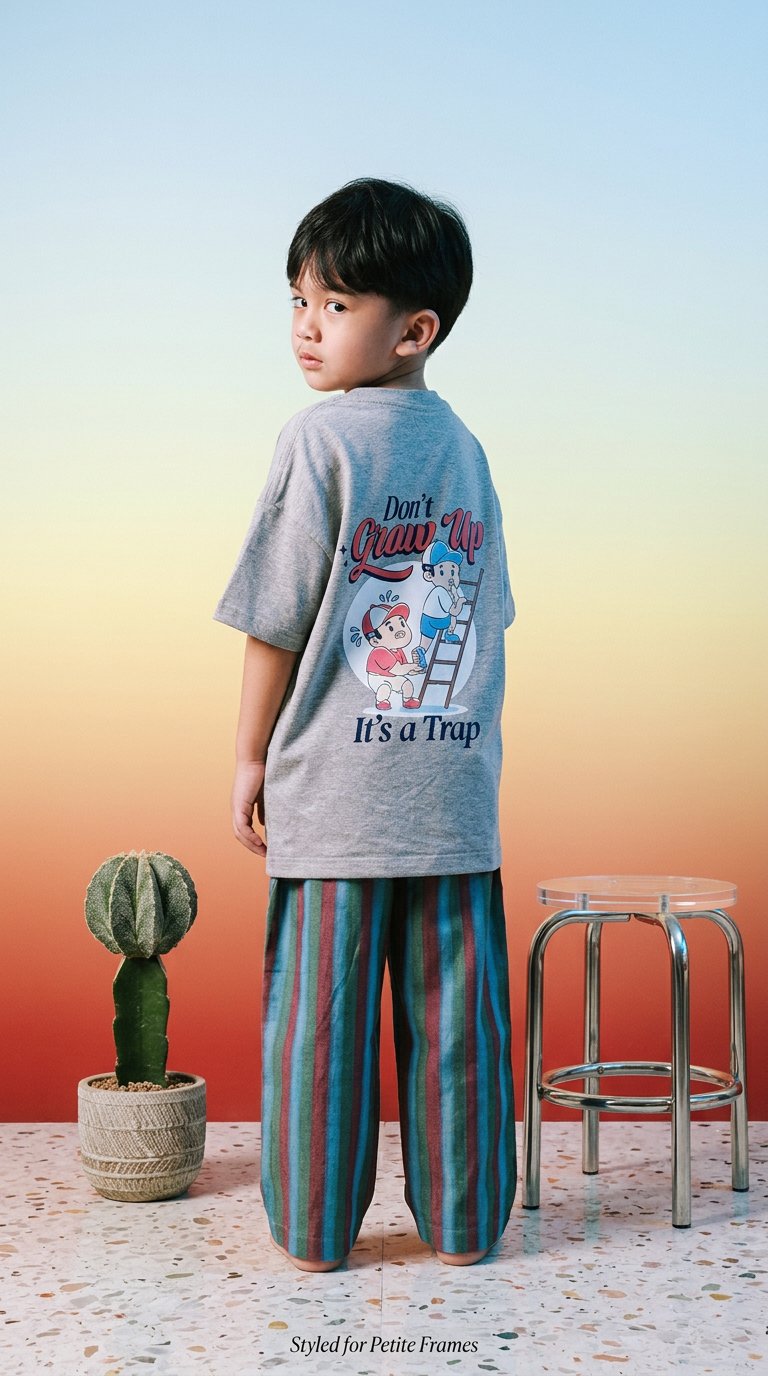 AI product shot of Don't Grow Up T-Shirt