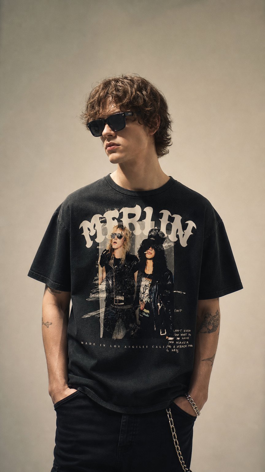 AI product shot of Leather Fashion Tee